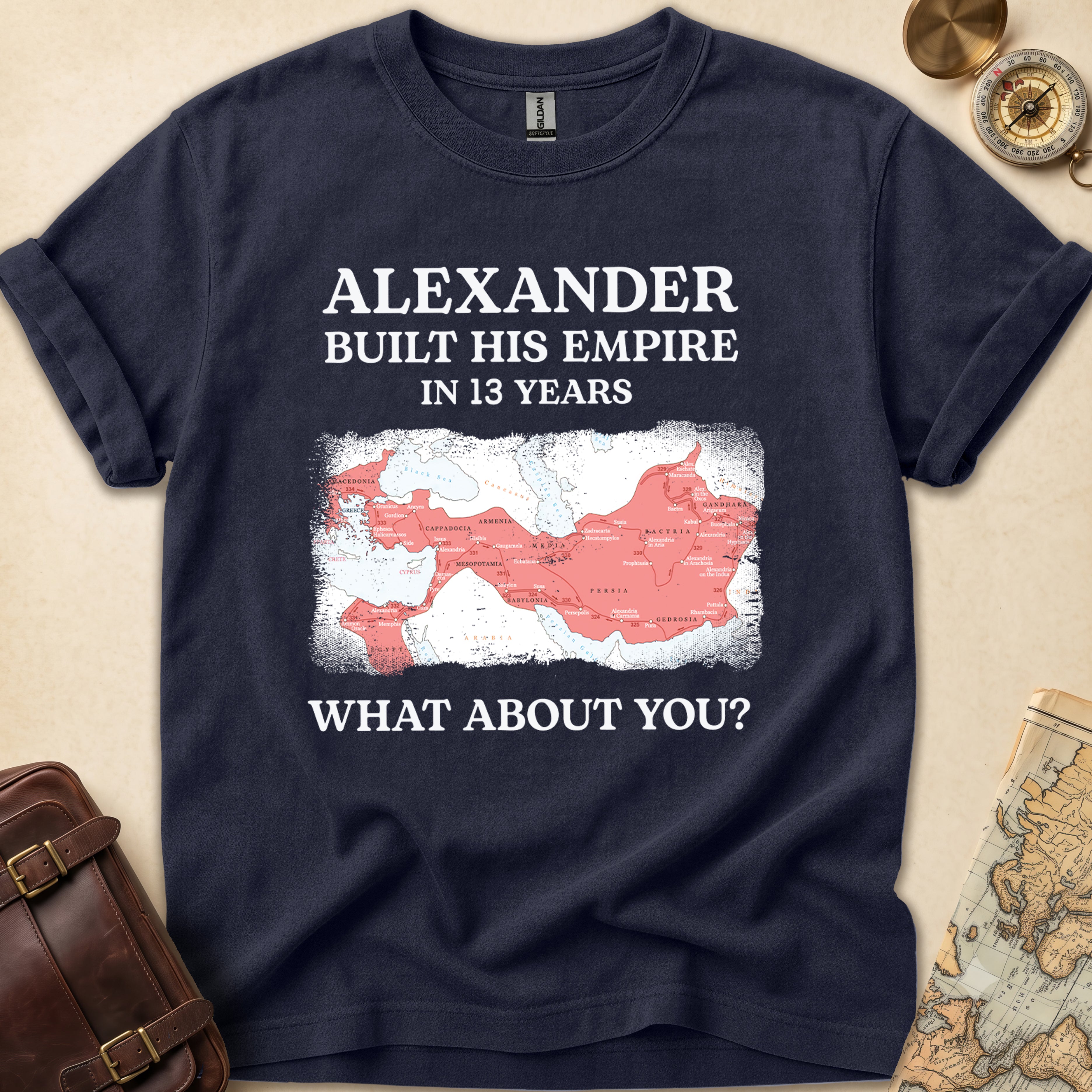 Alexander Great Empire Map T-Shirt