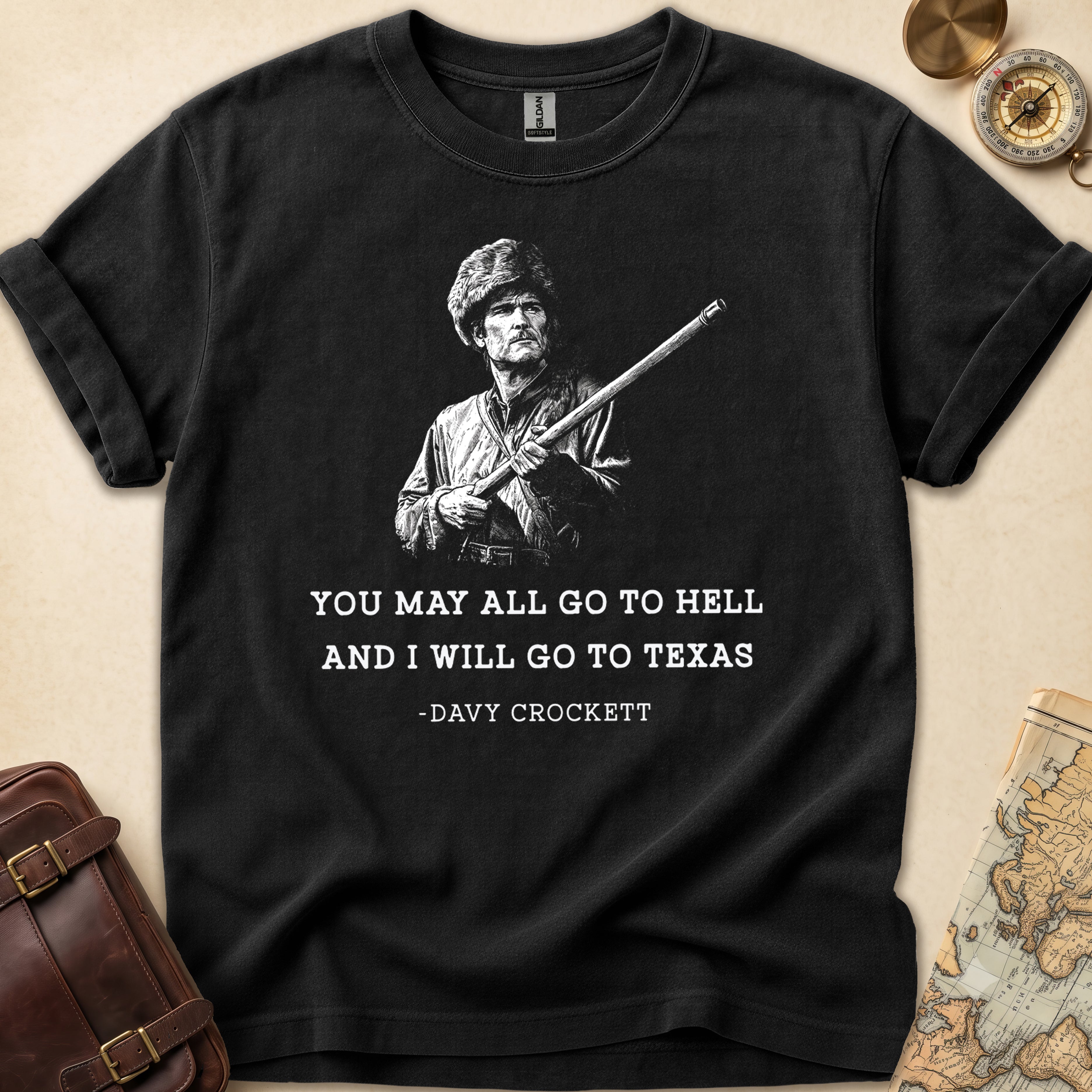 Davy Crockett Go Texas T-Shirt