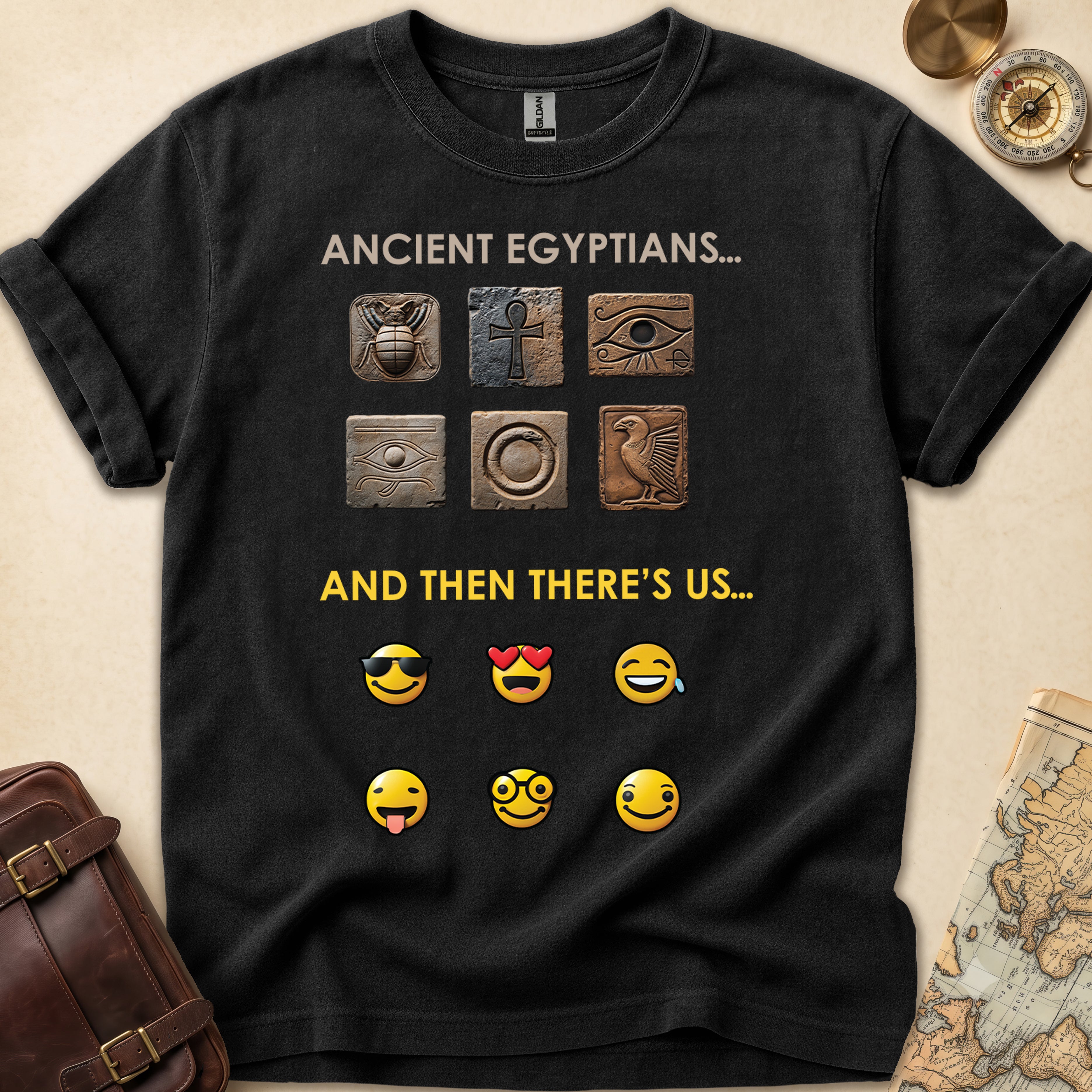 Ancient Hieroglyphs Emoticon T-Shirt