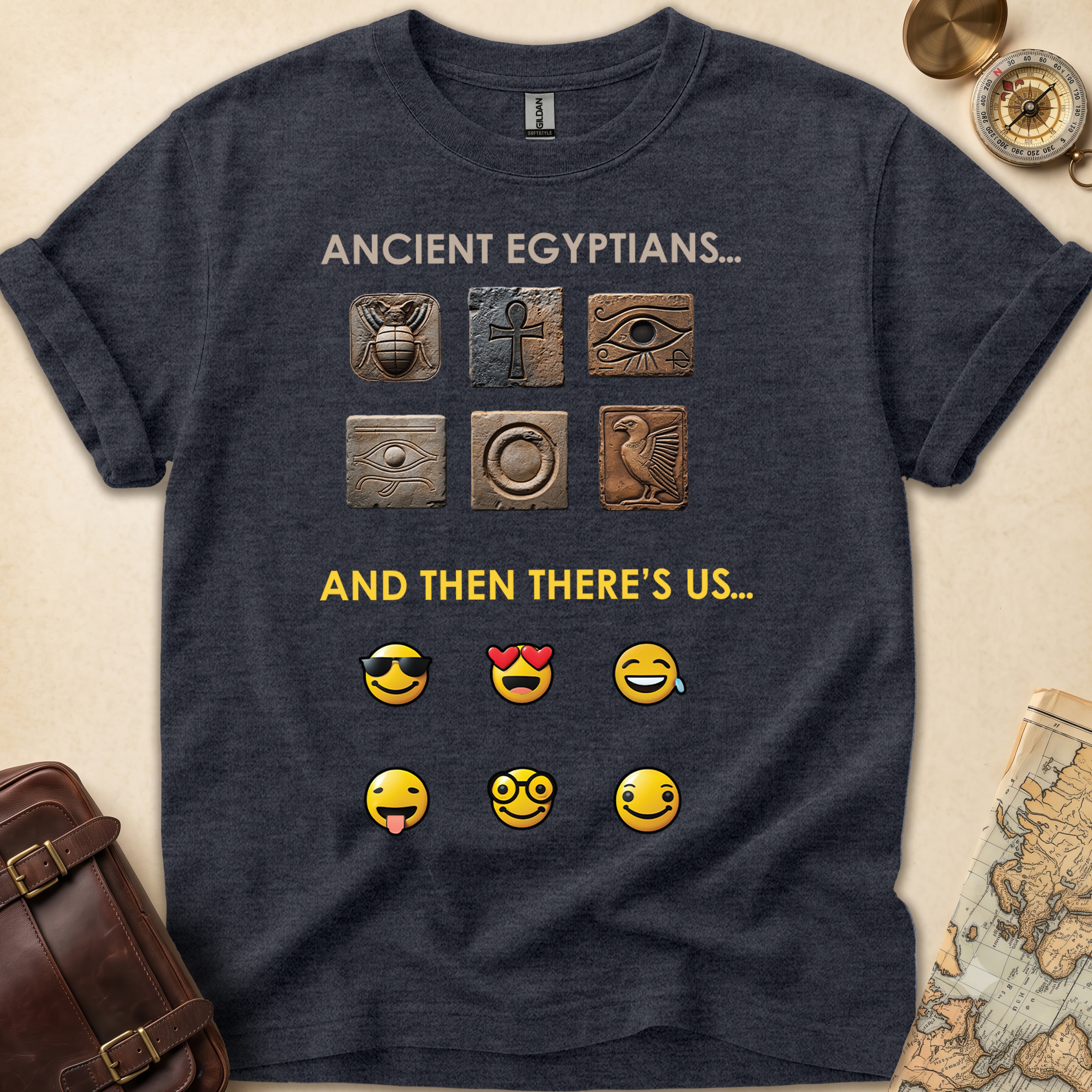 Ancient Hieroglyphs Emoticon T-Shirt