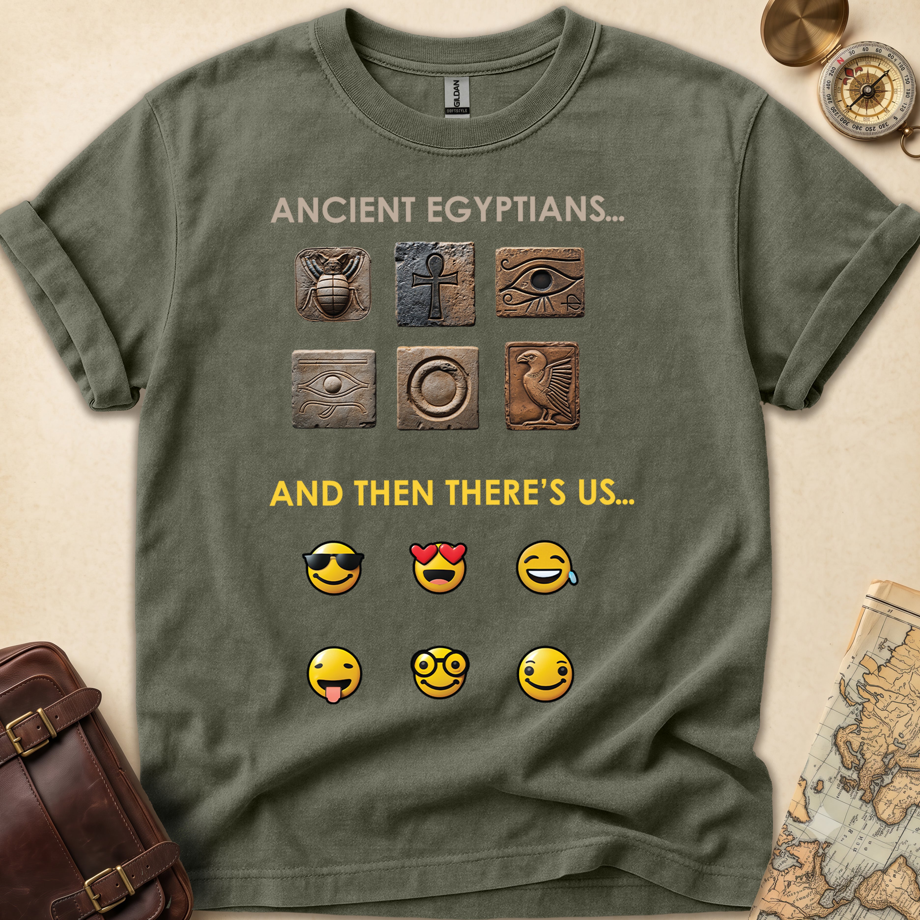 Ancient Hieroglyphs Emoticon T-Shirt