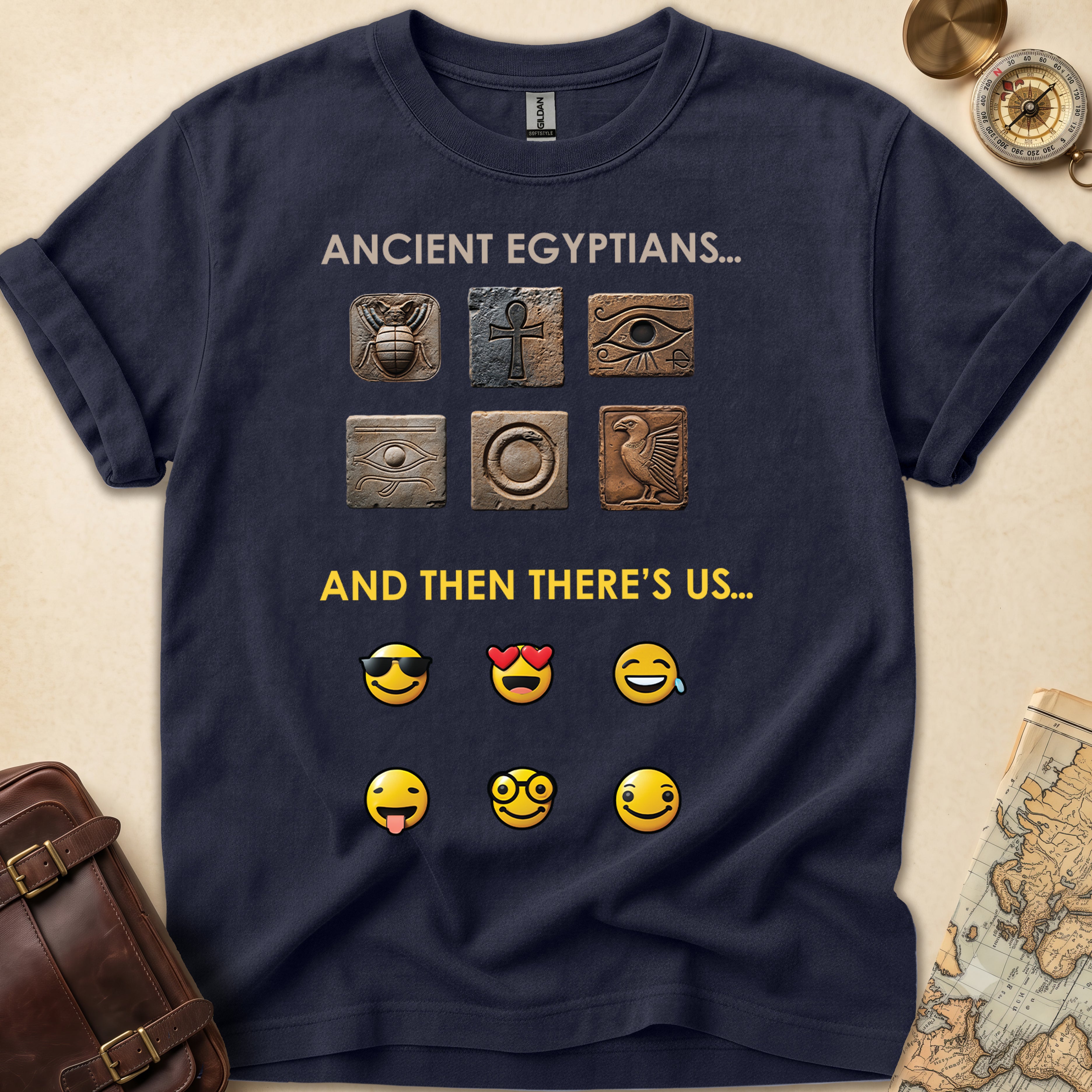 Ancient Hieroglyphs Emoticon T-Shirt
