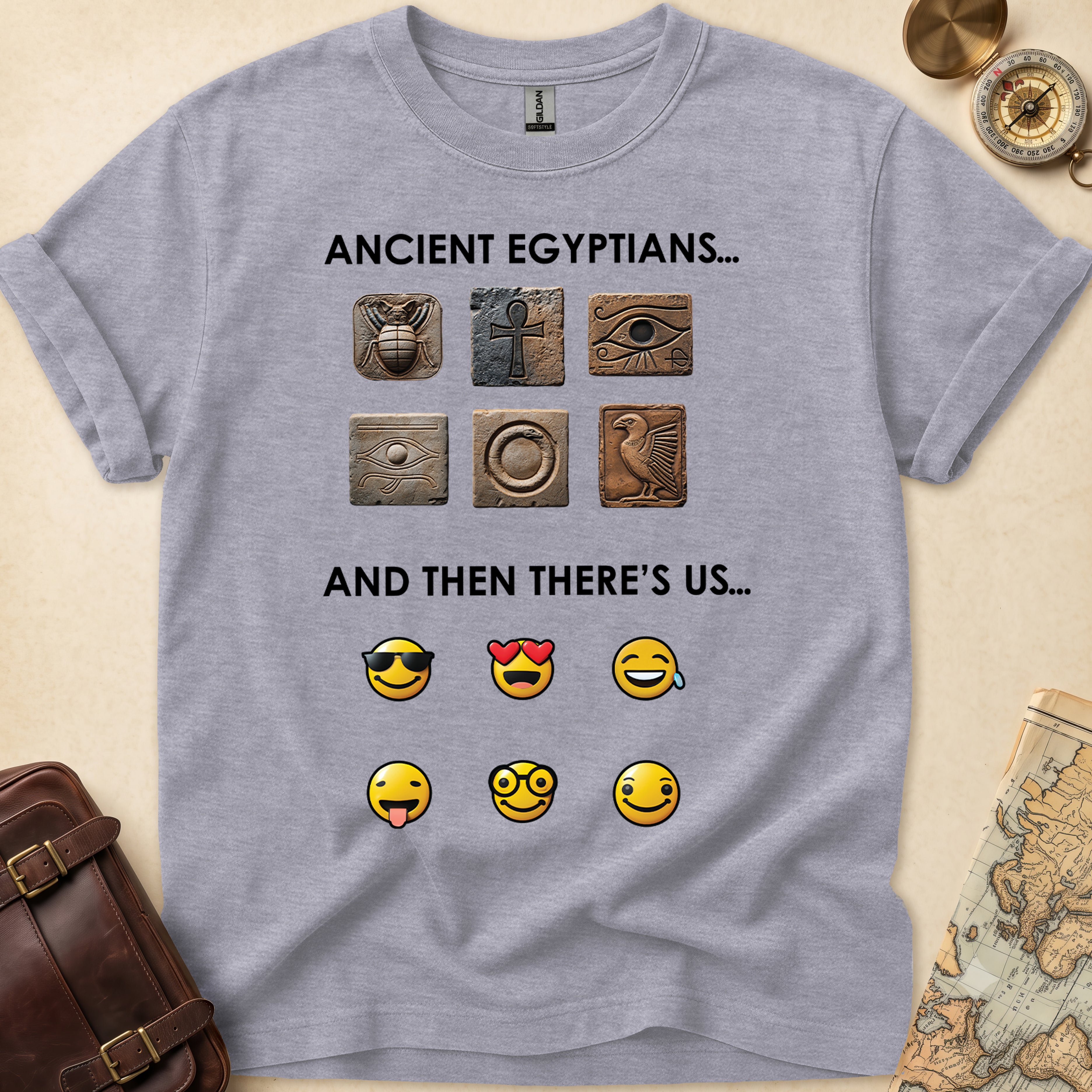 Ancient Hieroglyphs Emoticon T-Shirt
