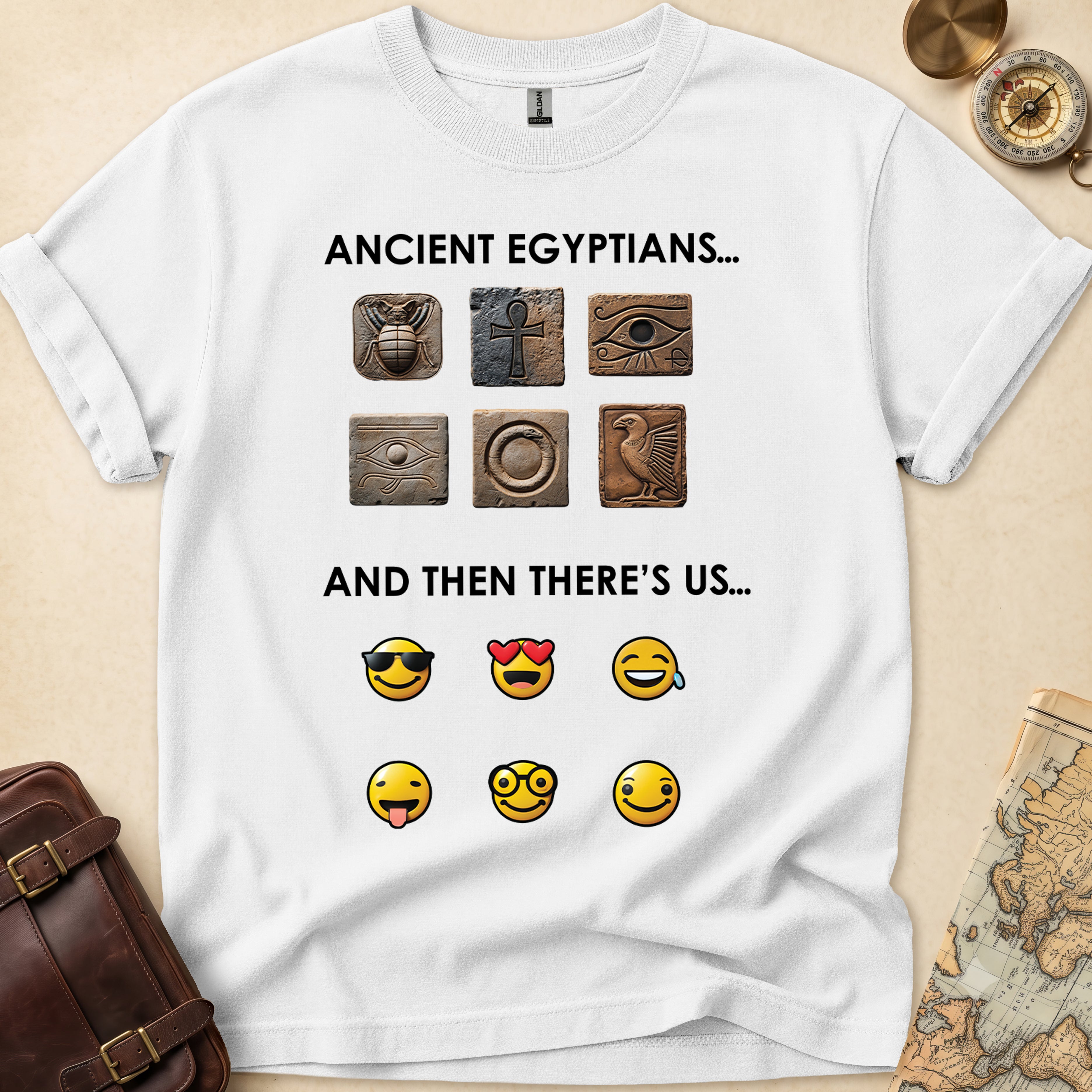 Ancient Hieroglyphs Emoticon T-Shirt